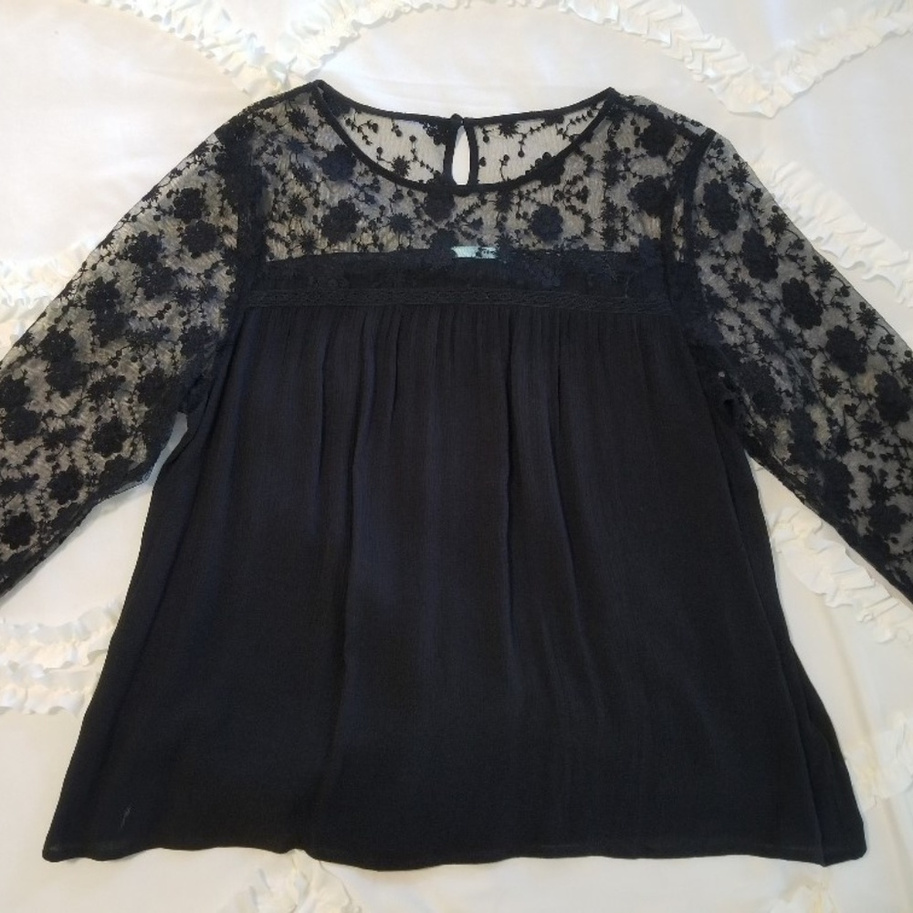 Maurices Black Top with Lace